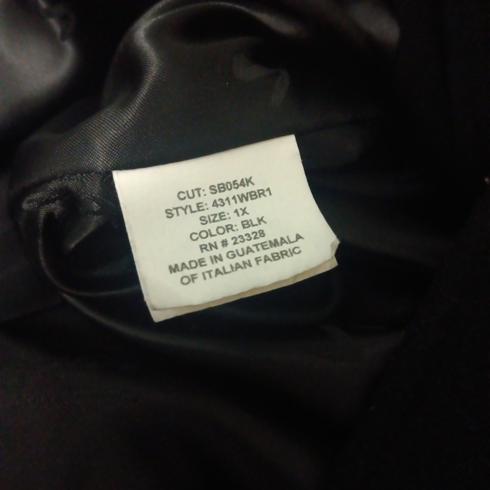 SACHI Black Pea Coat Wool Nylon Cashmere with Fox Fur Collar Button Up - Picture 7 of 8